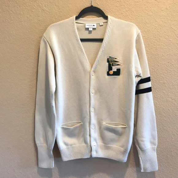 Lacoste Cream Cardigan with Black Accents - Picture 2 of 16